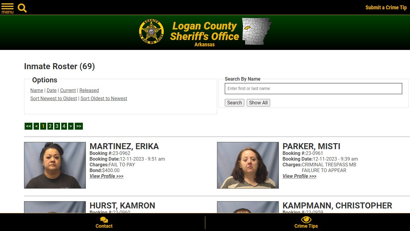 Inmate Roster (66) - Logan County Sheriff's Office