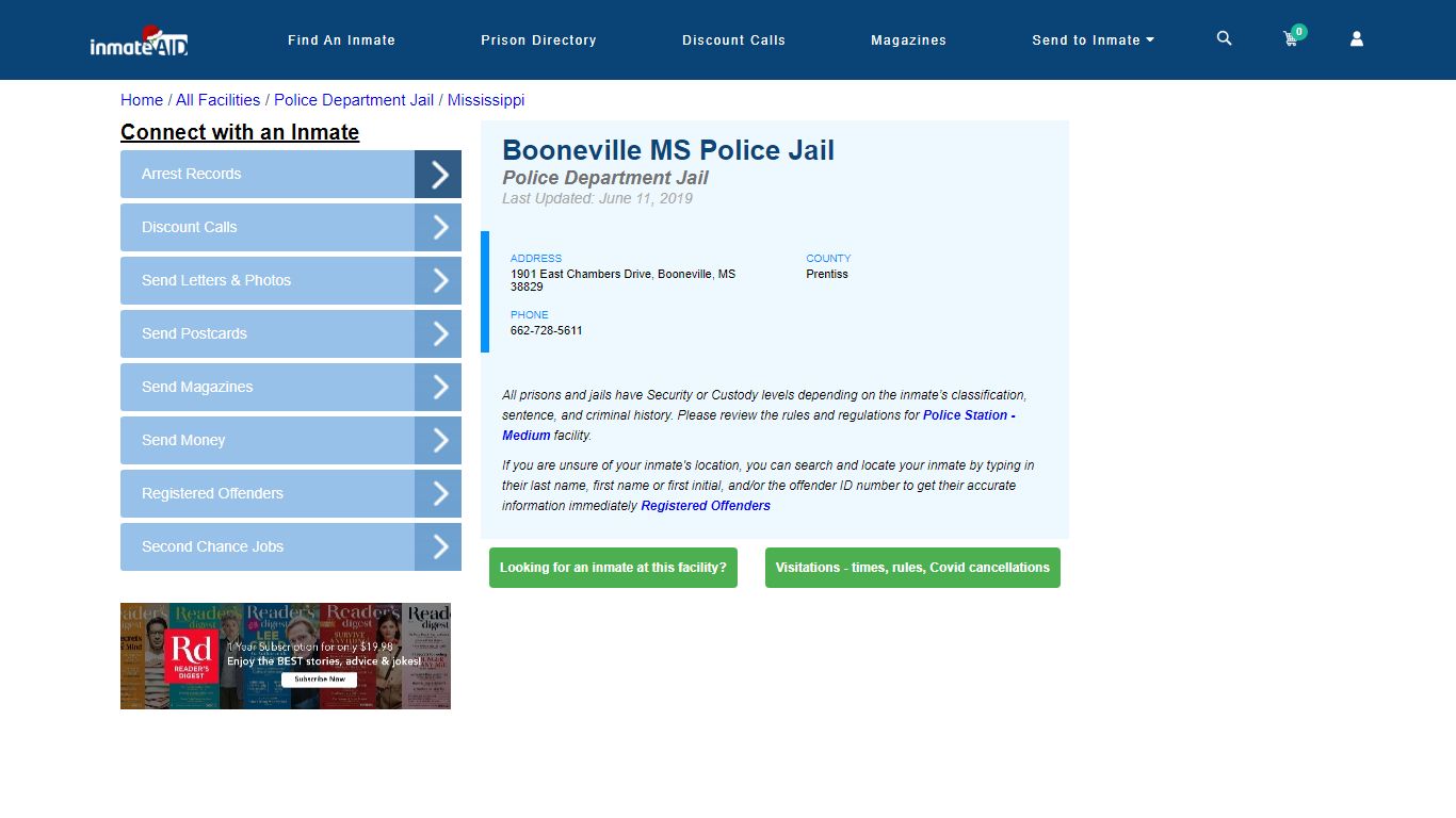 Booneville MS Police Jail & Inmate Search - Booneville, MS